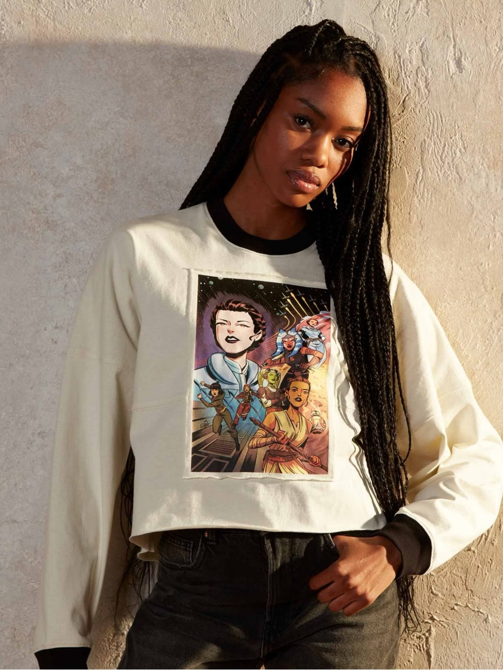 Star Wars Spirit Jersey L White Graphic “The Force Is With Us” Disney